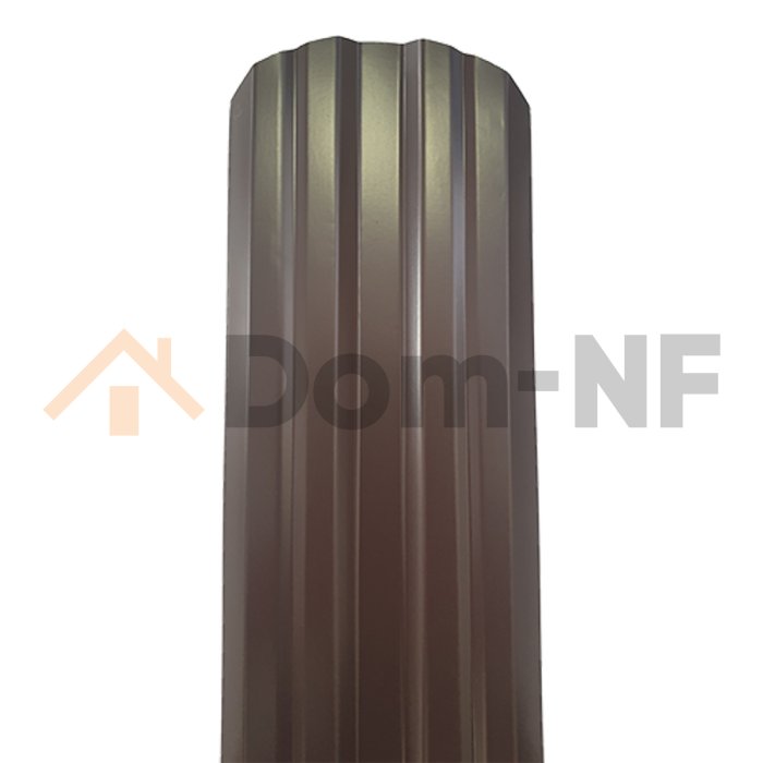 Штакетник М фигур. 112 мм, 0.4 мм. (RAL8017 коричневый) 2 м.