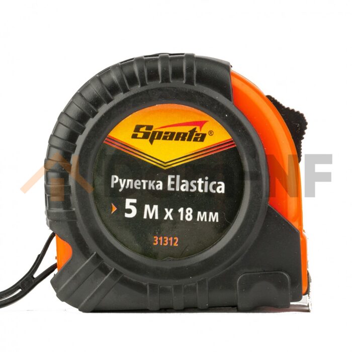 Рулетка Elastica, 5 м х 18 мм, обрезиненный корпус Sparta (31312)